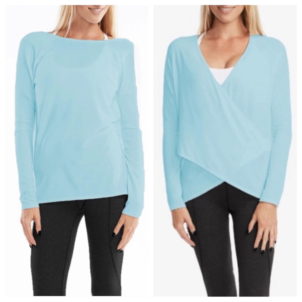 Sweat and Milk Blue Charlotte Versatile Two-Way Nursing Wrap Top Size Medium NWT